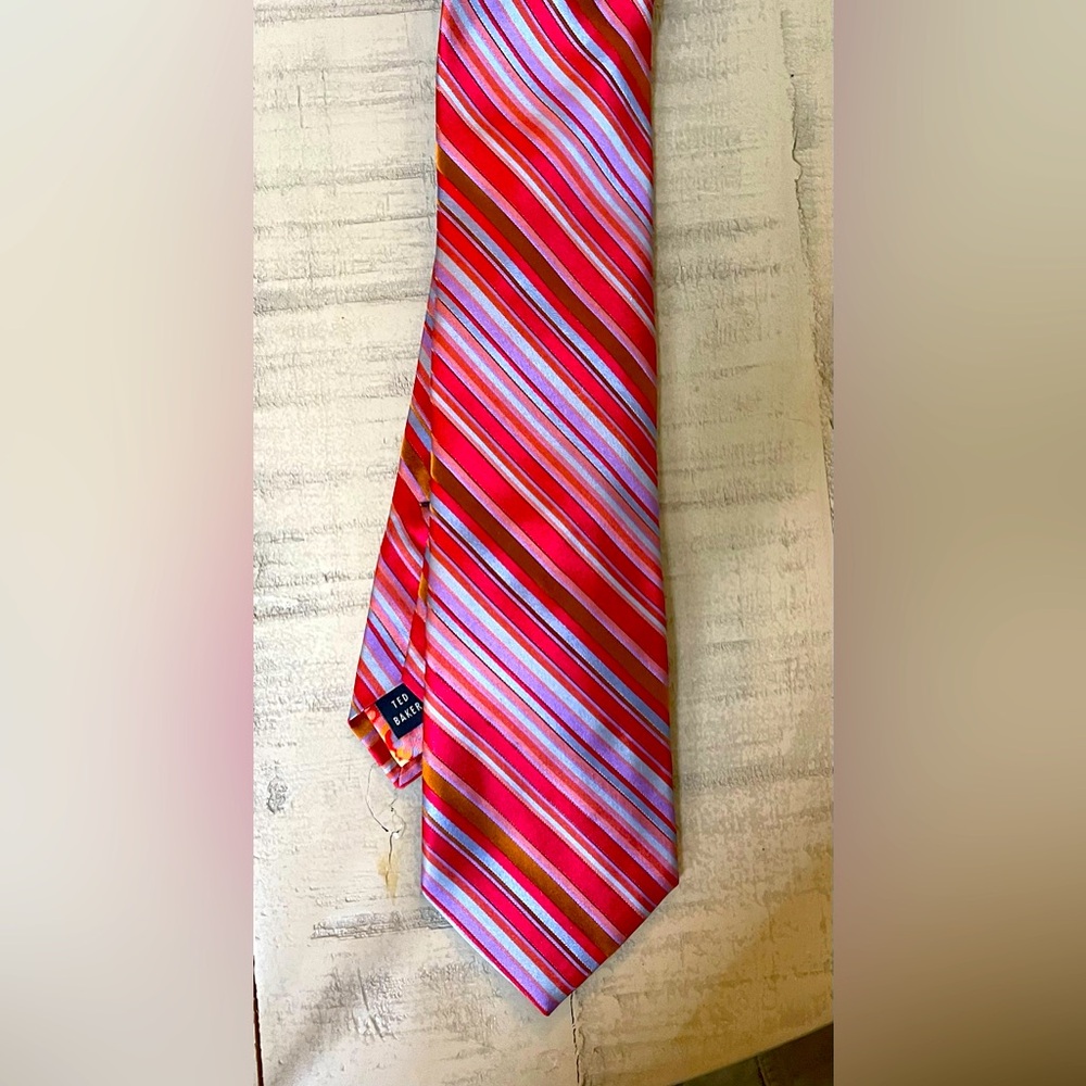 Ted Baker Silk Tie. Multicolored strips.